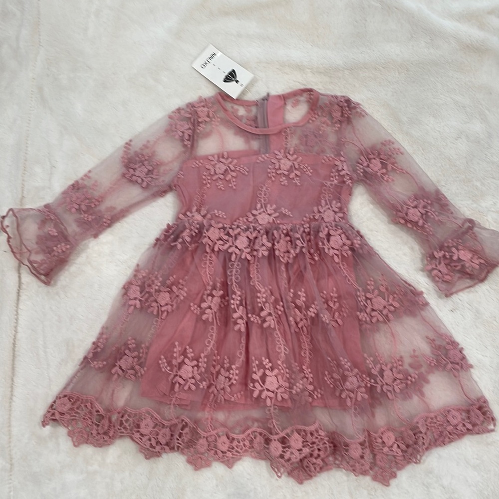 Toddler girl floral lace dress